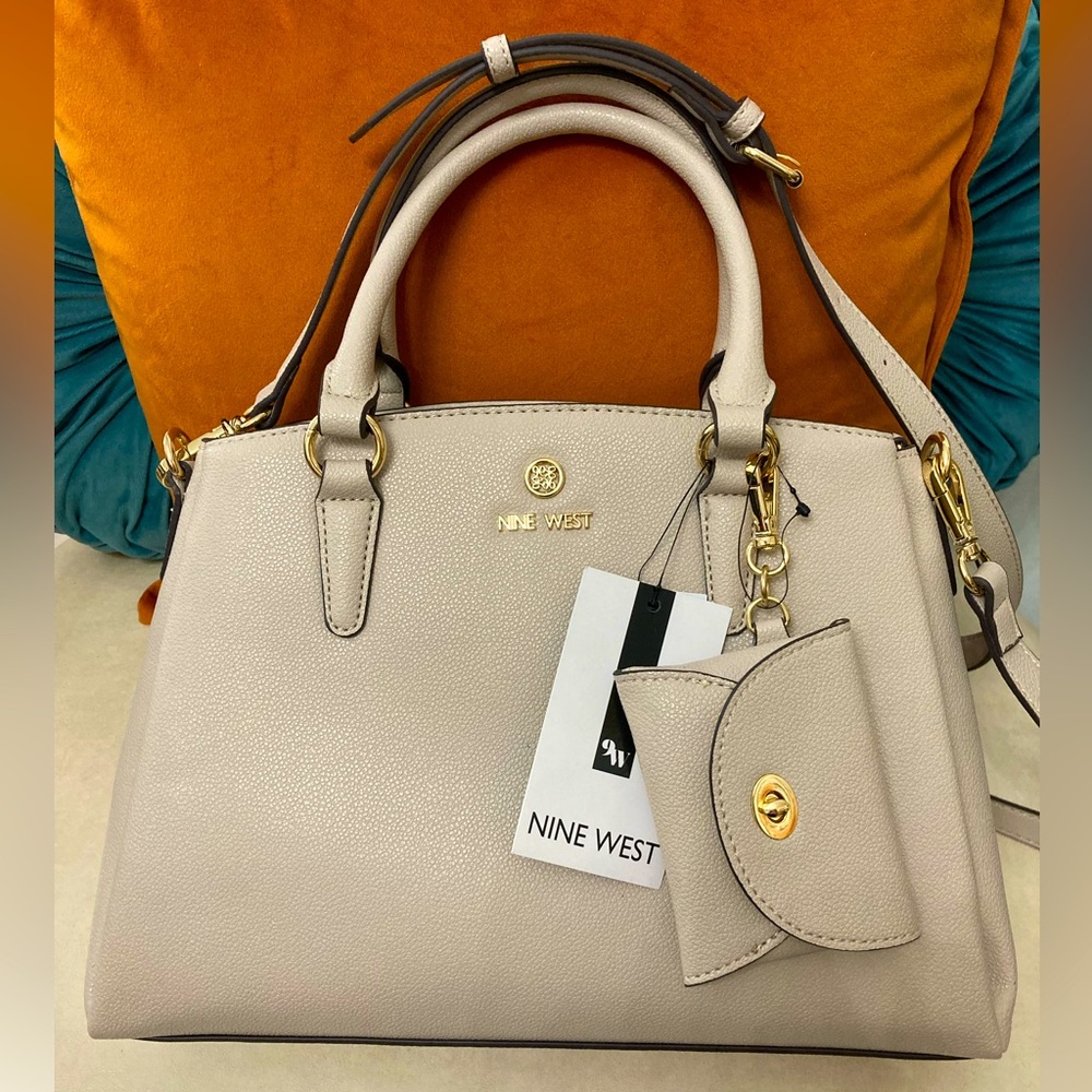 Nine West Beige Handbag with Matching Pouch